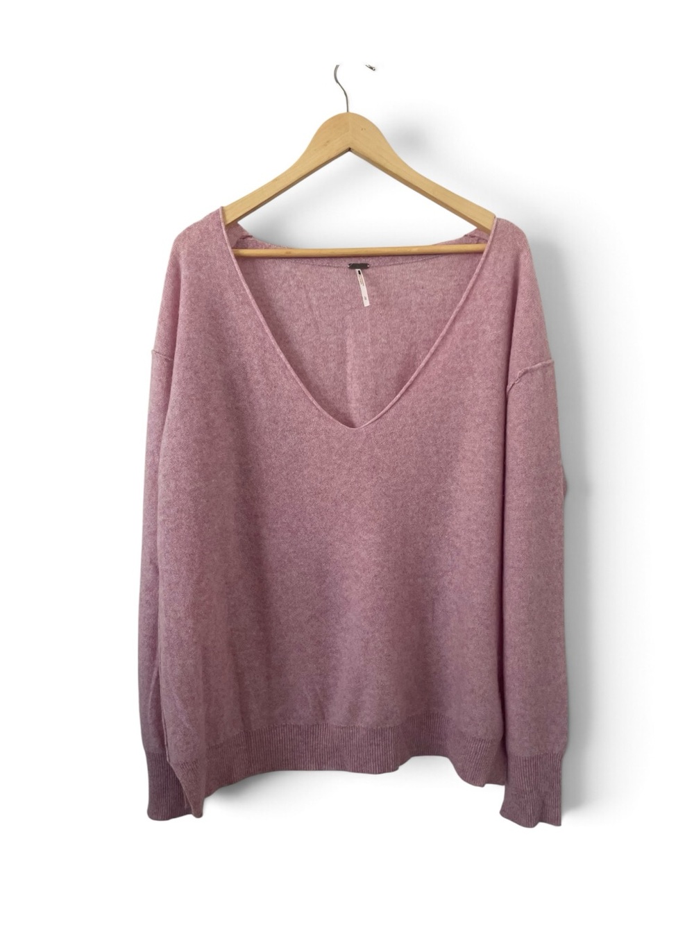 Free People Relaxed Cashmere V-Neck Cozy Sweater Sz. Large